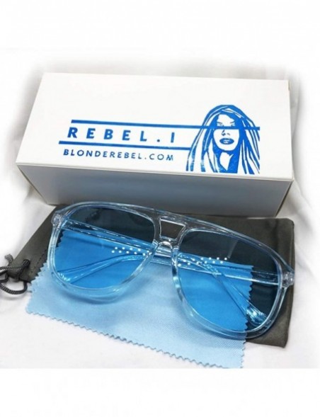 Aviator Light Blue Retro Aviator Unisex Style UV400 Sunglasses - C418WUSSNQ6 $20.72