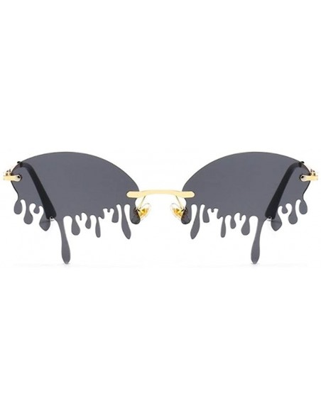 Oversized 2020 Fashion Tears Flame Sunglasses Women Rimless Wave Eyewear Luxury Trending Narrow Sun Glasses Streetwear - CZ19...