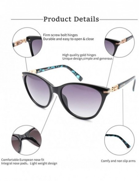 Round Polarized Retro Cateye Round Sunglasses for Women 100% UV400 Protection Fashion Driving Outdoor Eyewear - CN18W584ANK $...