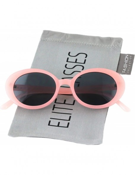 Oversized Oval Vintage NIRVANA Kurt Cobain Round Sunglasses For Women Men Eyewear - Pink - C7186TTA5TK $8.59