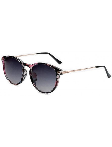Oval Polarized Vintage Round Sunglasses for Women/Men Classic Retro Designer Style - Pink&floral - CZ18T4TWNDQ $18.03