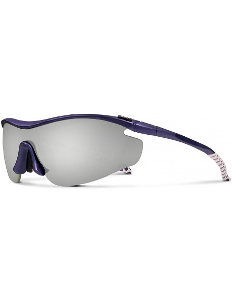Sport Zeta Purple Road Cycling/Fishing Sunglasses with ZEISS P7020M Super Silver Mirrored Lenses - CZ18KLT9G97 $33.14