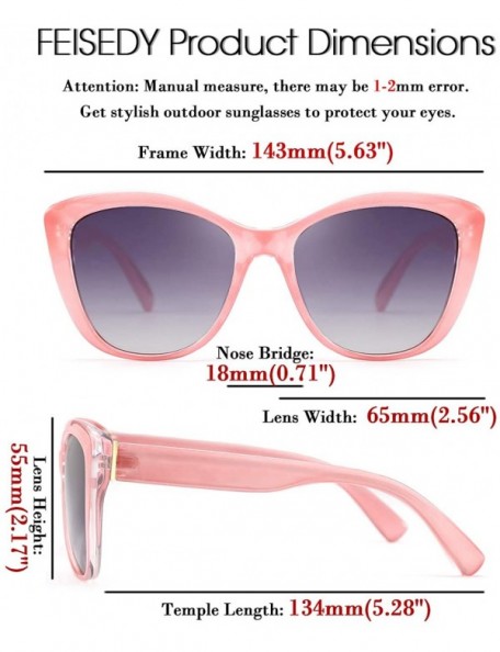 Aviator Polarized Vintage Sunglasses American Square Jackie O Cat Eye Sunglasses B2451 - Pink - CT18NI2RL7T $16.18