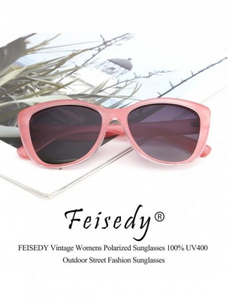 Aviator Polarized Vintage Sunglasses American Square Jackie O Cat Eye Sunglasses B2451 - Pink - CT18NI2RL7T $16.18