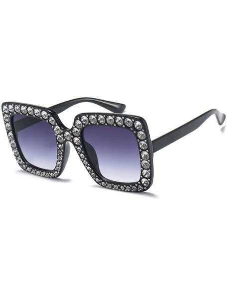 Square Big Square Diamond Frame Multicolor Popular Sunglasses for Girls Fashion Glasses 5702 - Grey - CP18AHQDN88 $8.77