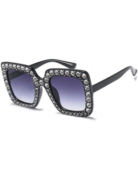 Square Big Square Diamond Frame Multicolor Popular Sunglasses for Girls Fashion Glasses 5702 - Grey - CP18AHQDN88 $8.77