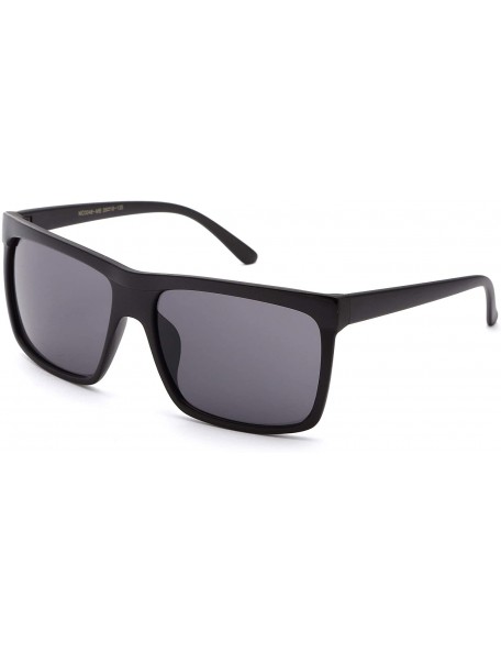 Wayfarer Fashion Squared Sleek Simple Sunglasses - Matte Black - CN119ZK5B2F $8.28