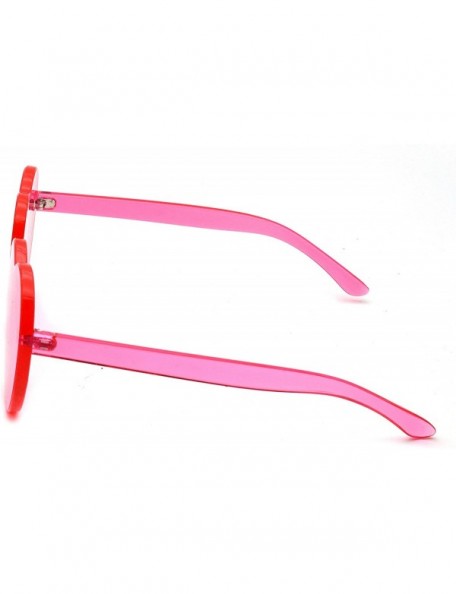 Rimless Love Heart Shaped Sunglasses for Women - Pink - CW18XG7E9UC $8.70