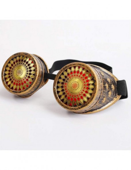 Goggle Steampunk Goggles With Floral Design - Retro Rivet Goggles - D - CI18YL2T43O $10.63