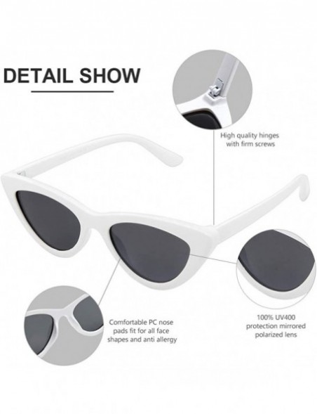 Aviator Cateye Women Sunglasses Polarized UV Protection Driving Sun Glasses for Fishing Riding Outdoors - White Frame - C818H...