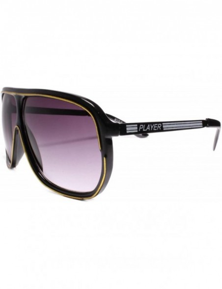 Oversized Classic Swag Player Turbo Mens Womens 90s Oversized Sunglasses - Black - C018UINWN4Q $14.14