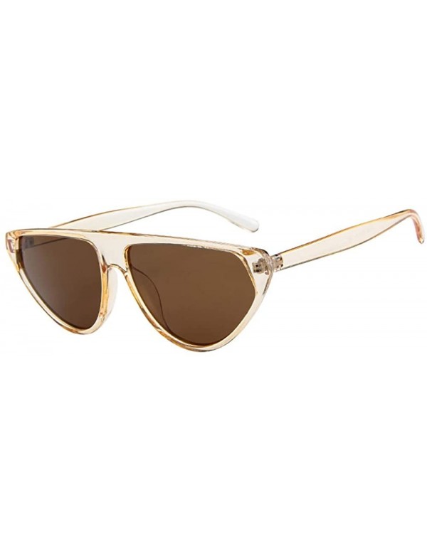 Aviator Women Vintage Retro Glasses Unisex Fashion Mirror Lens Sunglasses - B - CI18TO698L8 $12.70
