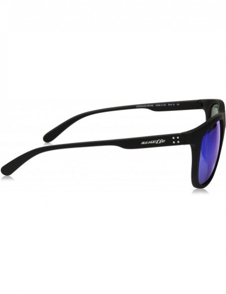 Sport Men's An4235 Crooked Grind Rectangular Sunglasses - Matte Black/Green Mirror Light Blue - CR1825499M8 $31.74