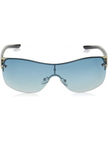 Rimless Men's 5029SP Rimless Vented Shield Sunglasses with 100% UV Protection- 55 mm - Silver & Blue - CK18NKIEUZ9 $22.17