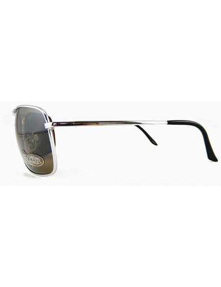 Aviator New Promotional Budget Rectangular Metal Aviator Sunglasses With Spring Temple - Silver - CO11F4FSY3X $9.32