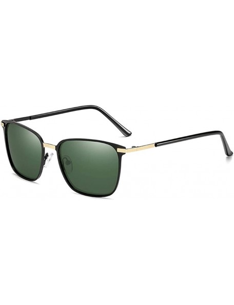 Goggle Men's Polarized Sunglasses Metal Square Sun Glasses Male Black Driving Goggles UV400 - Black Gold Green - CV199KXXZQZ ...