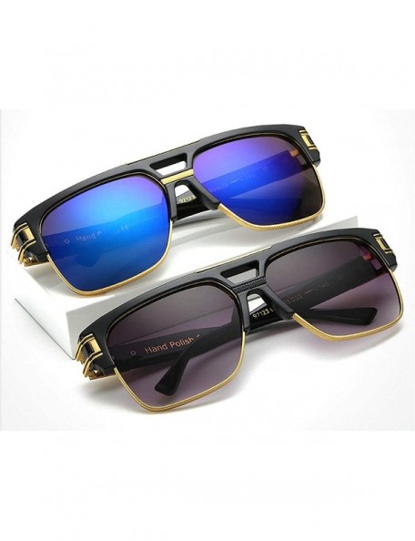 Goggle 2019 Fashion Sunglasses Square Brand Designer Retro Mens Goggle UV400 - C8 - C018RK53G8Q $11.46