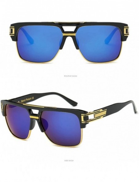 Goggle 2019 Fashion Sunglasses Square Brand Designer Retro Mens Goggle UV400 - C8 - C018RK53G8Q $11.46