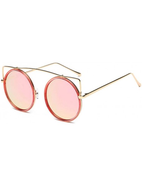 Square Men Women Clear Lens Sunglasses Metal Spectacle Frame Fashion Sunglasses - E - C118SW2M8E5 $9.68