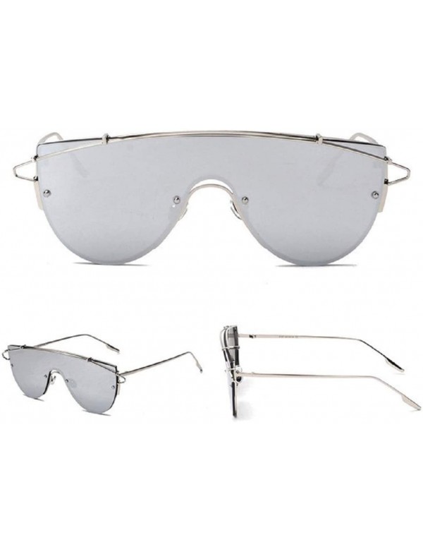 Oversized Fashion Luxury Aviator Rimless Sunglasses Metal Frame - D - CA18R83TDER $7.80
