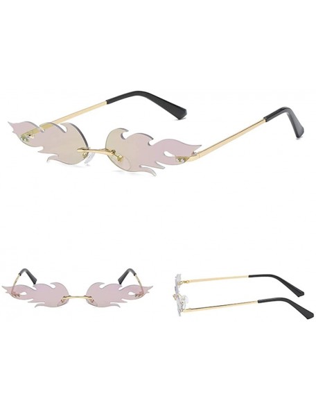 Wrap Fire Sunglasses Fashion Sunglasses Metal Sunglasses Vintage Style Sunglasses - C - CA18TM660W0 $7.05