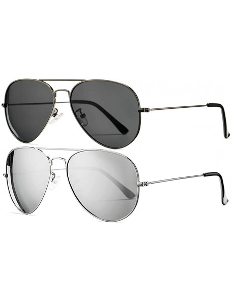 Oversized Classic Polarized Aviator Sunglasses for Men Women Mirrored UV400 Protection Lens Metal Frame - CE18SL3G2ZQ $17.76