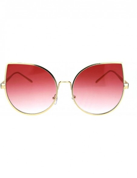 Round Womens Metal Rim Round Cat Eye Retro Fashion Sunglasses - Gold Red - CI12I79OLXT $7.68