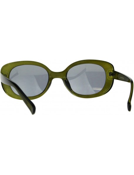 Rectangular Oval Rectangular Sunglasses Vintage Retro Womens Shades Mirror Lens UV 400 - Olive (Gold Mirror) - CO18087UO8Y $1...