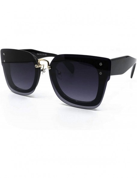 Aviator 7942 Oversize Rimless Cats eye Fashion Oversized Cat Eye Flat Sunglasses - Rimless - CF182SZ5AE0 $13.80