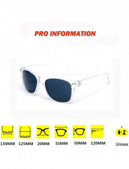 Square 100% UV Protection Wholesale Multi PACK Unisex 80'S Retro Style Promotional Sunglasses - Transparent 10-pack - CK18TYL...