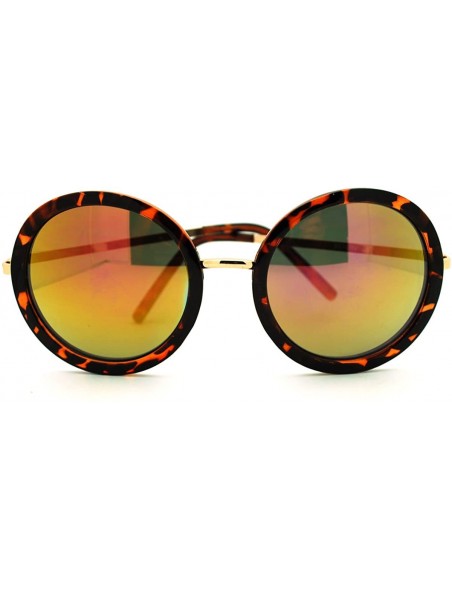 Oversized Vintage Fashion Sunglasses Super Oversized Round Circle Reflective Lens - Tortoise - CW11HQ2ONS7 $9.38