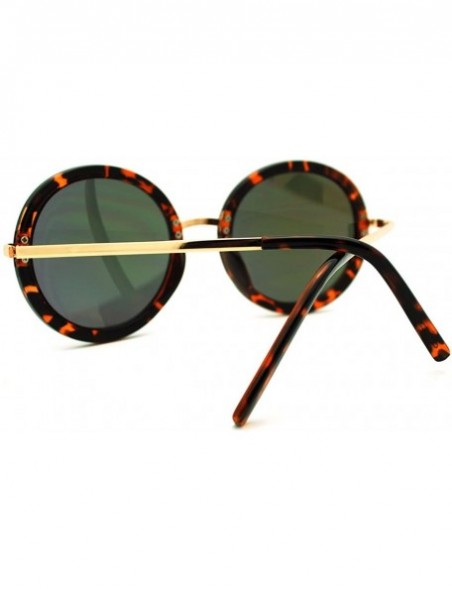 Oversized Vintage Fashion Sunglasses Super Oversized Round Circle Reflective Lens - Tortoise - CW11HQ2ONS7 $9.38