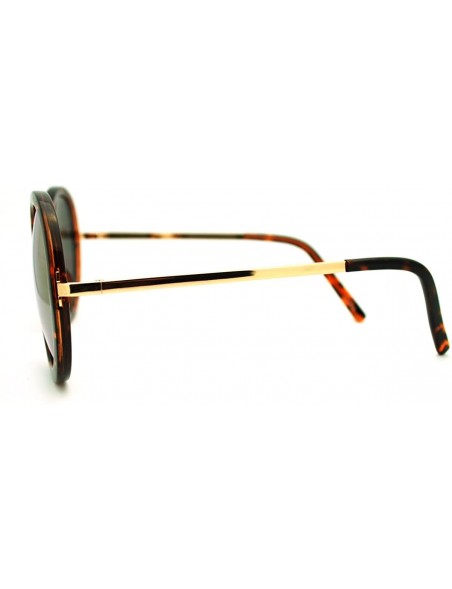 Oversized Vintage Fashion Sunglasses Super Oversized Round Circle Reflective Lens - Tortoise - CW11HQ2ONS7 $9.38