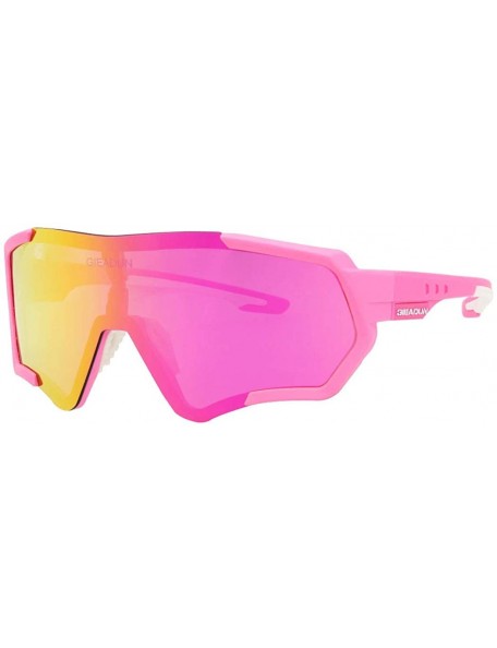 Sport Cycling Glasses Sports Sunglasses Polarized UV400 Protection Baseball Ski Running - Pink - CK18G6KLZ8C $26.68