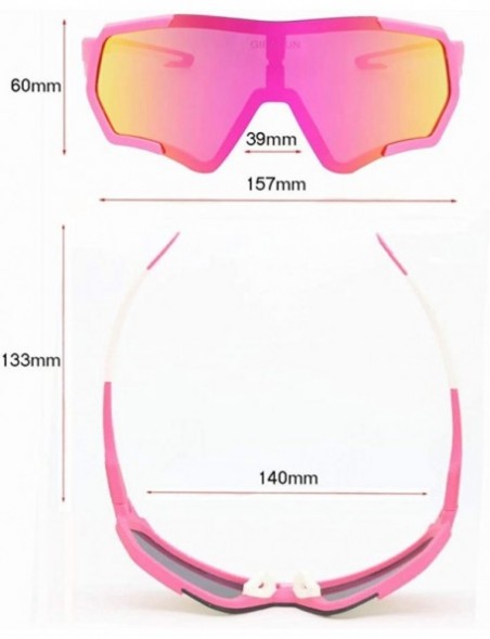 Sport Cycling Glasses Sports Sunglasses Polarized UV400 Protection Baseball Ski Running - Pink - CK18G6KLZ8C $26.68