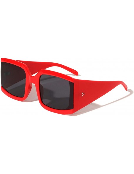 Oversized Albuquerque Oversized Flat Lens Square Butterfly Sunglasses - Red - CE1972HKRSO $13.09