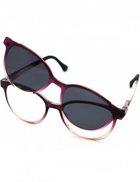 Wayfarer Clear Bifocal Polarized Magnetic Clip on - Polarized Sunglasses New Arrived - C518LMG0RU4 $28.09