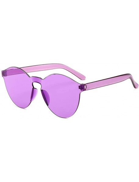 Round Unisex Fashion Candy Colors Round Outdoor Sunglasses Sunglasses - White Purple - CN199XEGRA2 $14.89