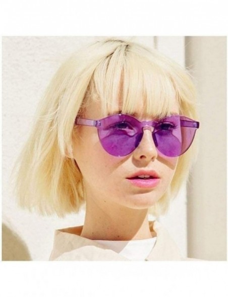 Round Unisex Fashion Candy Colors Round Outdoor Sunglasses Sunglasses - White Purple - CN199XEGRA2 $14.89