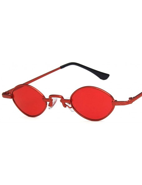 Oval Unisex Sunglasses Retro Red Drive Holiday Oval Non-Polarized UV400 - Red - C718RI0SX8U $9.86