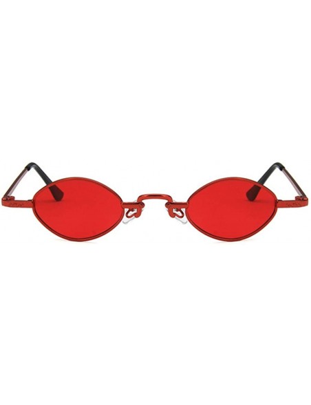 Oval Unisex Sunglasses Retro Red Drive Holiday Oval Non-Polarized UV400 - Red - C718RI0SX8U $9.86