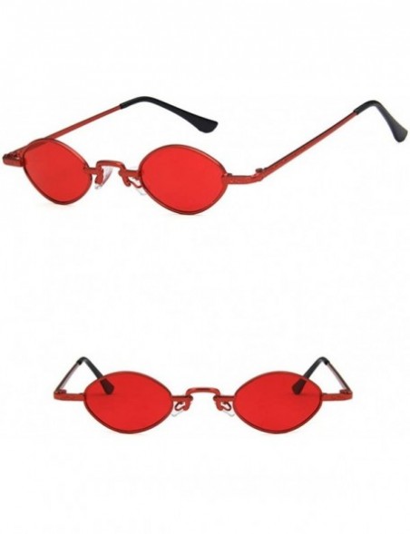 Oval Unisex Sunglasses Retro Red Drive Holiday Oval Non-Polarized UV400 - Red - C718RI0SX8U $9.86