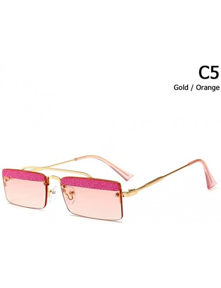 Square Rectangle Rimless Sunglasses Women Trend Design Sun Glasses - C5 - CA18Y7DTIQL $28.19