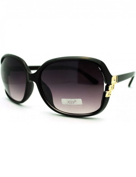 Square Oversized Square Sunglasses for Women Elegant Rhinestone Design - Black Gold - C111GBS7OS3 $8.70