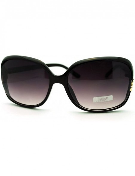 Square Oversized Square Sunglasses for Women Elegant Rhinestone Design - Black Gold - C111GBS7OS3 $8.70