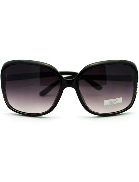 Square Oversized Square Sunglasses for Women Elegant Rhinestone Design - Black Gold - C111GBS7OS3 $8.70