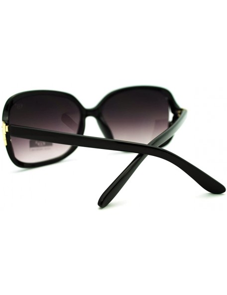 Square Oversized Square Sunglasses for Women Elegant Rhinestone Design - Black Gold - C111GBS7OS3 $8.70