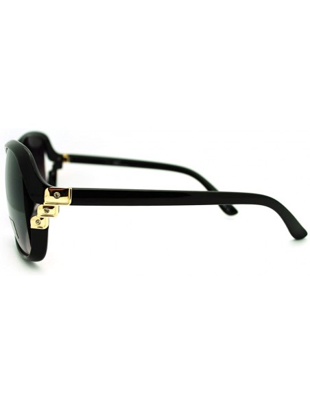 Square Oversized Square Sunglasses for Women Elegant Rhinestone Design - Black Gold - C111GBS7OS3 $8.70