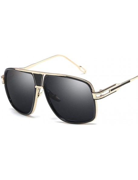 Round Fashion Ladies Sunglasses - Vintage Metal Men and Women Large Frame Sunshade Mirror - 1 - CJ18SYAIK8U $21.58