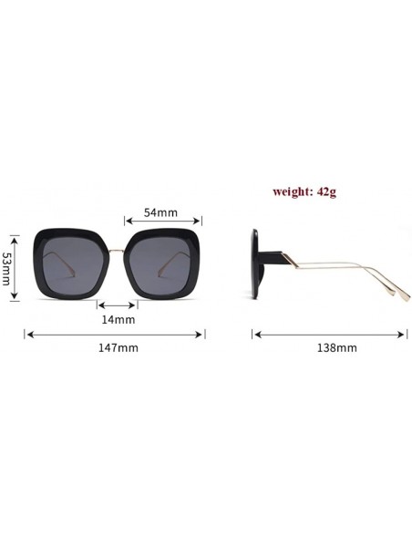 Semi-rimless Double Color Square Sunglasses Men Women Gradient Frame UV400 Vintage Glasses - Clear Pink - CK18T0A5CYG $11.61